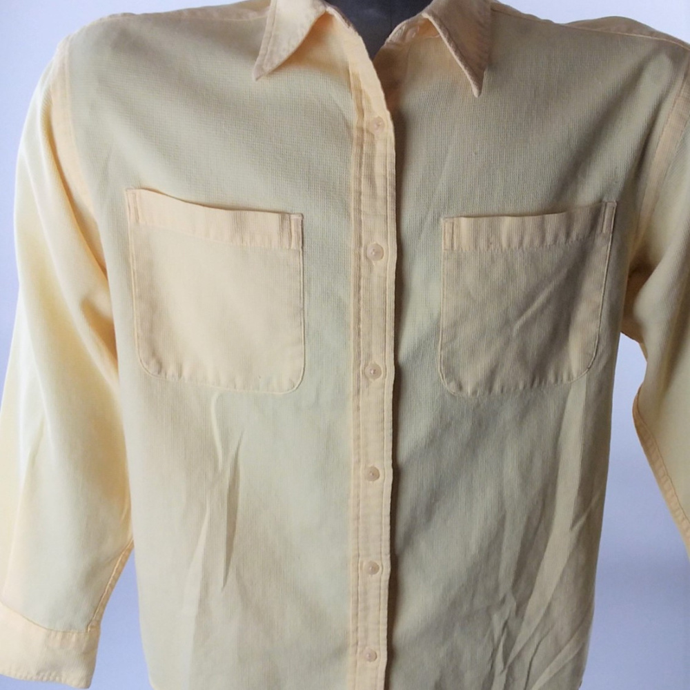 EDDIE BAUER Womens S/P Petite Yellow Dress Shirt - Picture 2 of 6